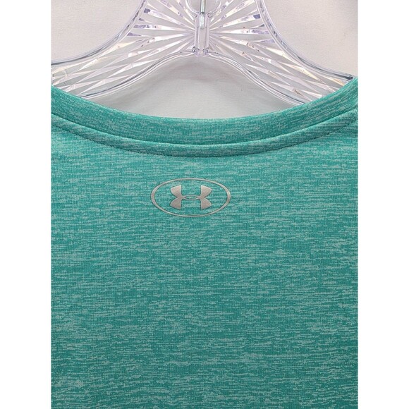 Under Armour Women's S Loose Fit Athletic V-Neck Shirt Heat Gear Teal - Picture 4 of 6
